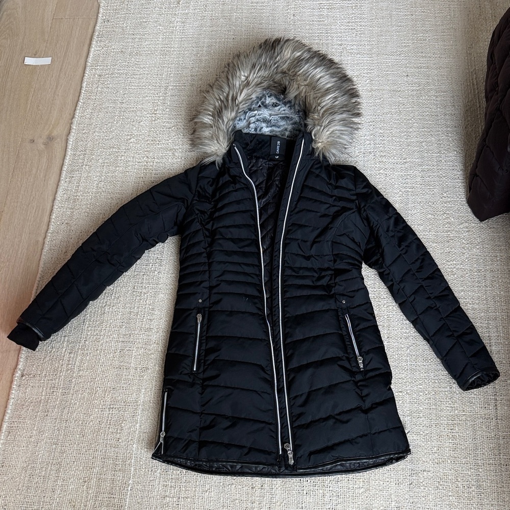 Dare2b Black Puffer Jacket with Faux Fur Hood